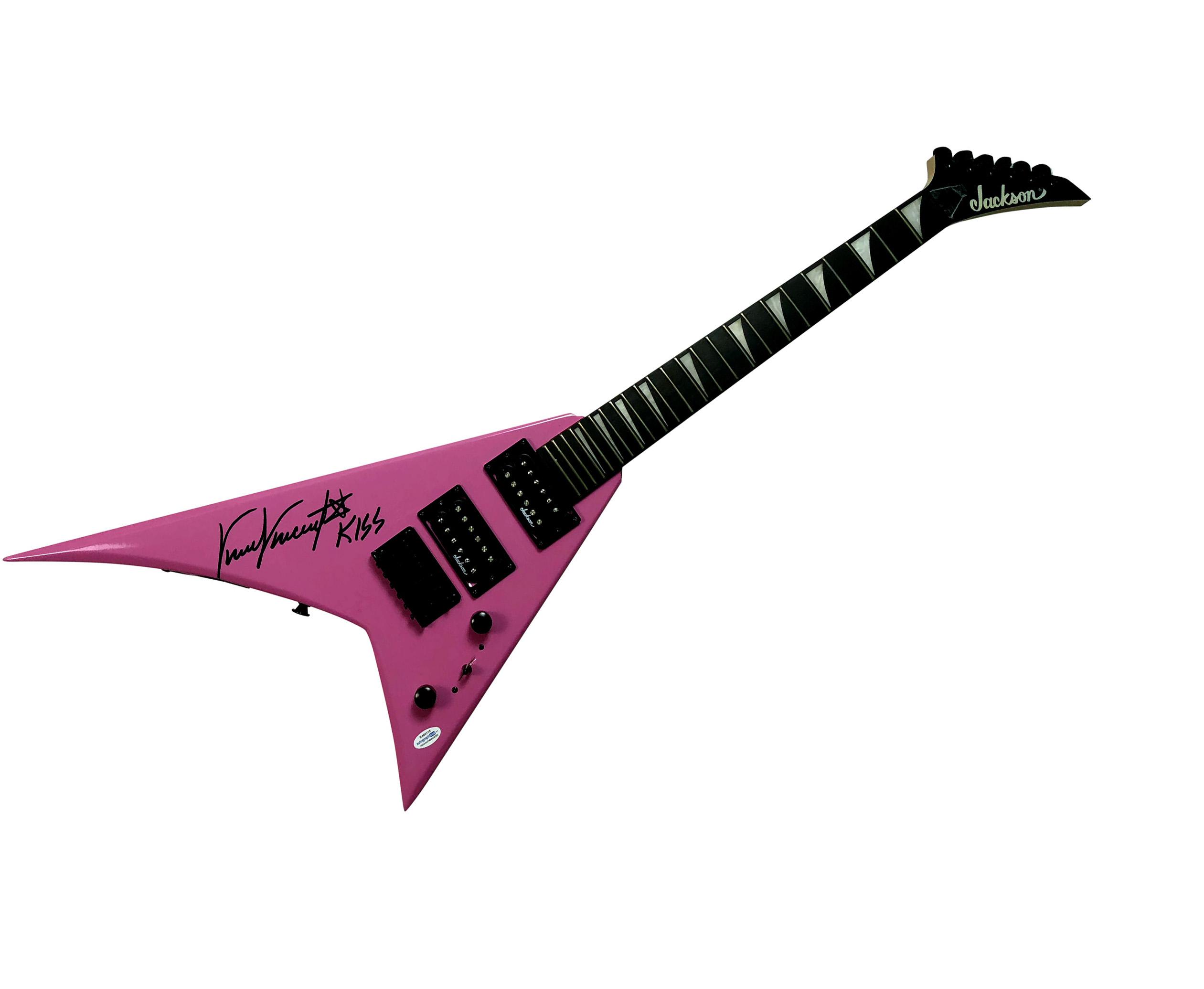 Vinnie Vincent Autographed Jackson JSX1 Flying V Guitar ACOA