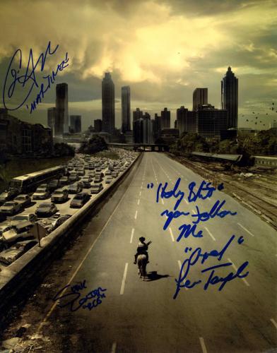 Walking Dead Cast X3 Autographed Signed 11x14 Poster Photo AFTAL UACC RD COA