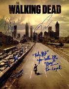 Walking Dead Cast X5 Autographed Signed 11x14 Poster Photo AFTAL UACC RD COA