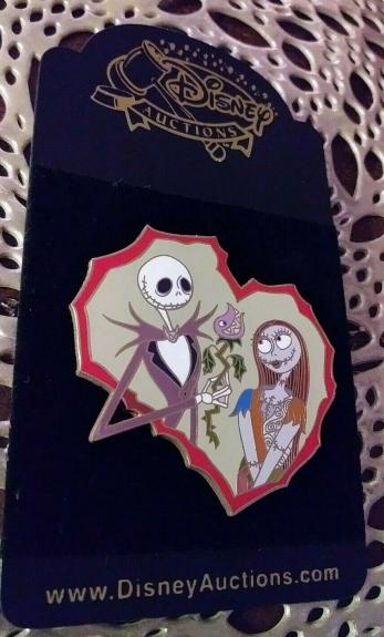Wdw Disney Auction Nightmare Before Chritsmas Jack & Sally Valentine Pin Le 1000
