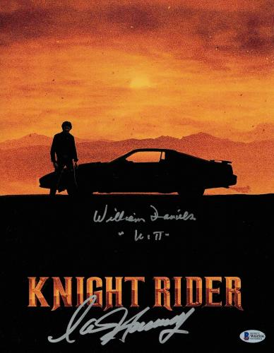 William Daniels David Hasselhoff Autograph Signed 11x14 - Knight Rider Beckett 1