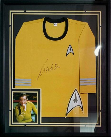 William Shatner Autographed Signed Gold Uniform Framed Star Trek Beckett