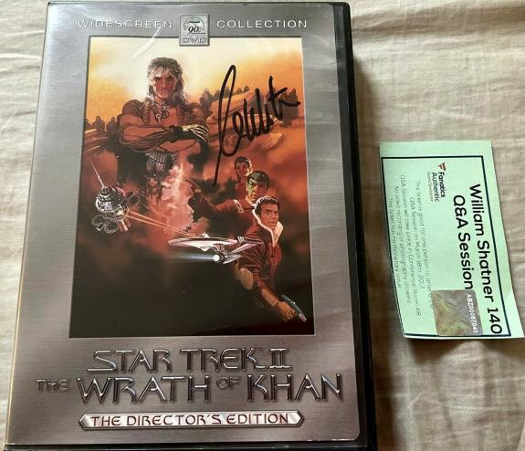 William Shatner autographed signed Star Trek 2 Wrath of Khan movie DVD cover JSA