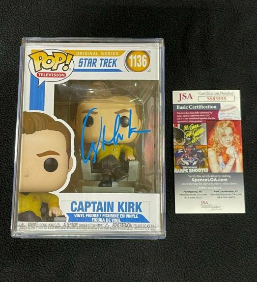 William Shatner Signed Star Trek Captain Kirk Funko Pop Figure JSA COA