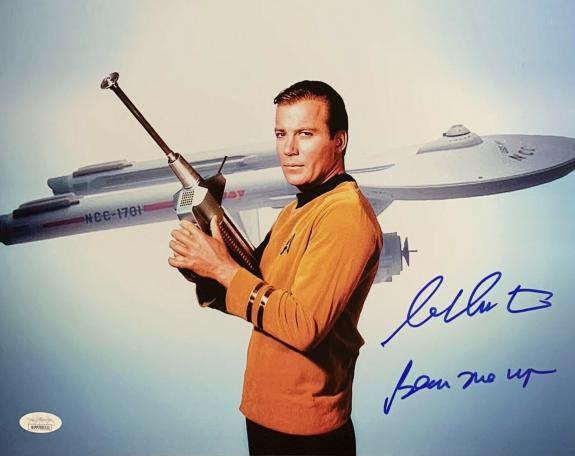 William Shatner Star Trek Signed Autographed 11x14 Photo JSA Beam Me Up
