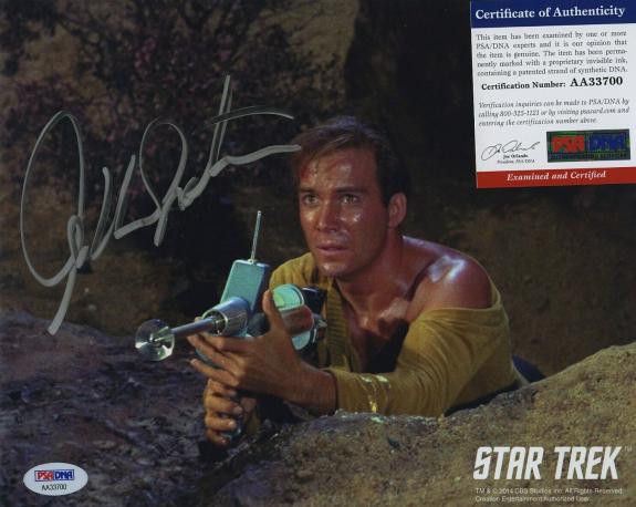 William Shatner Star Trek Signed Autographed Color 8x10 Photo Psa Dna Aa33700