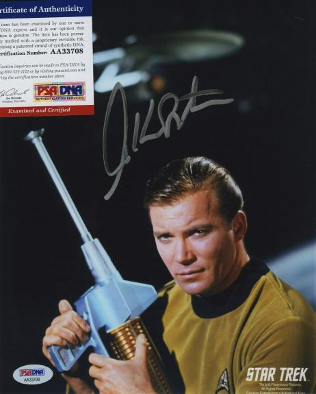William Shatner Star Trek Signed Autographed Color 8x10 Photo Psa Dna Aa33708