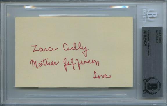Zara Cully The Jefferson's Signed Index Card Super Rare Encapsulated Beckett Bas
